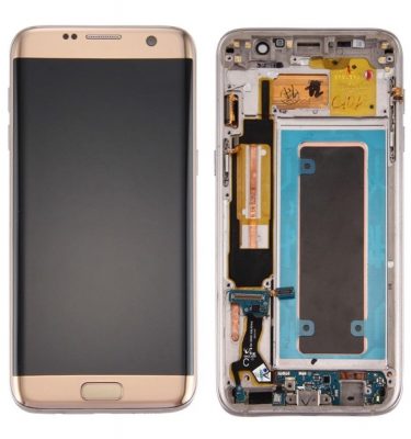 Samsung S7 ekranas auksinis su remu