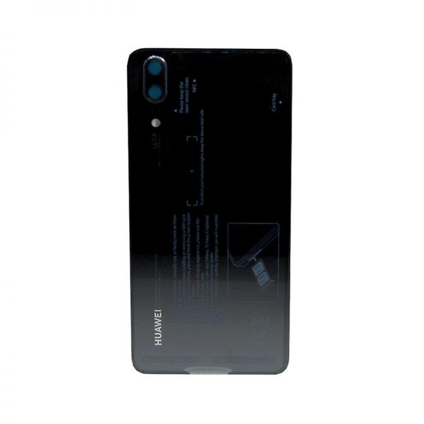 Huawei P20 galinis baterijos dangtelis - stiklas juodas