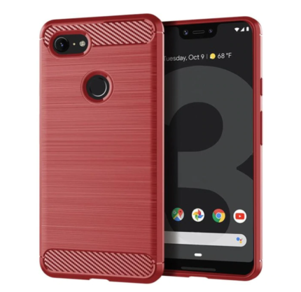 Raudonas Pixel 3A telefono deklas