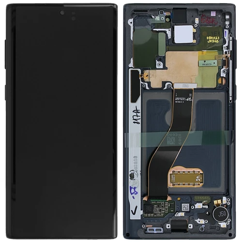 Ekranas skirtas Samsung Note 10 Plus + Note 10 Plus 5G - su rėmu - Juodas - HQ OLED