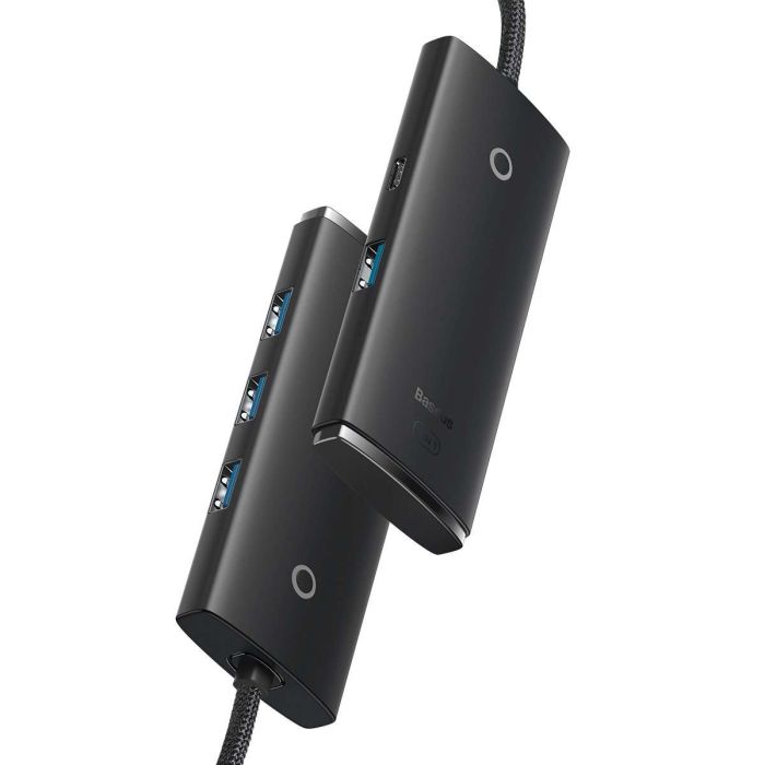 Baseus HUB Lite Series WKQX030301 4in1 USB-C to 4x USB 3.0 + USB-C, 25cm - Juodas