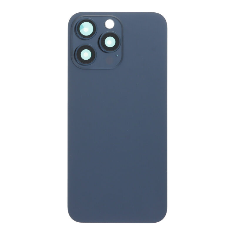 Galinis baterijos dangtelis su kameros stikliuku skirtas iPhone 15 Pro Max - Blue Titanium - OEM