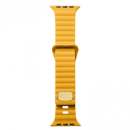 Apyrankė Waterproof Silicone Sports Watch Band skirta Apple Watch Series 38MM, 40MM, 41MM - Yellow