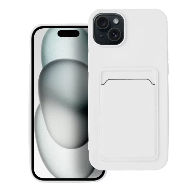 Dėklas Card Case skirtas iPhone 15 Plus - Baltas