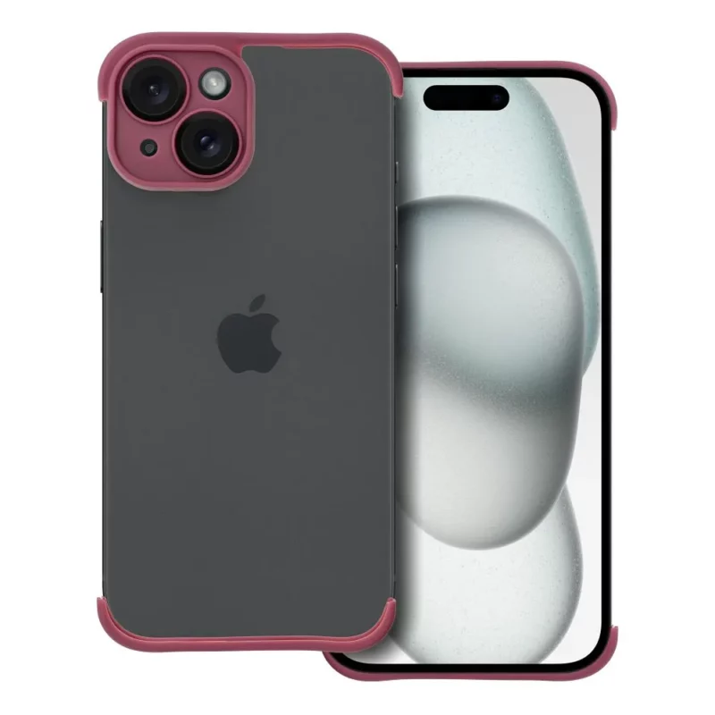 Dėklas MINI BUMPERS su kameros apsauga skirtas Apple iPhone 15 – Cherry