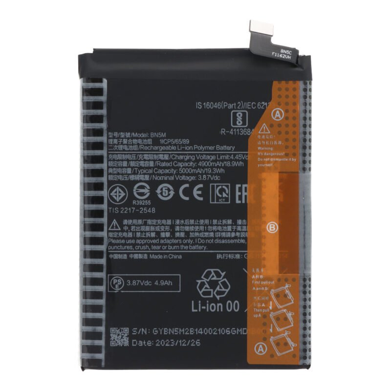 Baterija BN5M skirtas Xiaomi Redmi Note 12 4G - 5000mAh - OEM