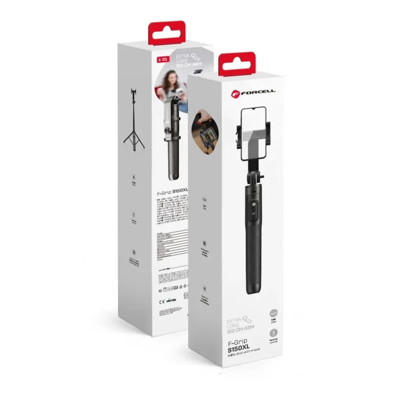 Asmenukių lazda selfie stick tripod with remote control FORCELL F-GRIP S150XL