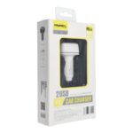 Auto įkroviklis PAVAREAL Type C PD 20W + 2x USB 4,8A PA-CC65 – Baltas