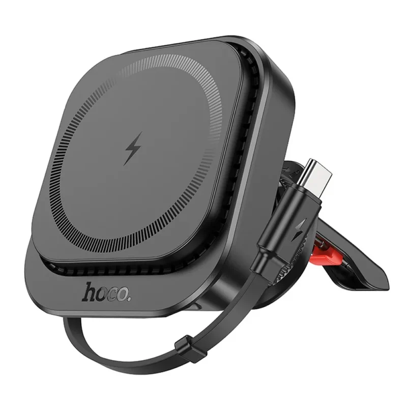 Magnetinis AUTO laikiklis HOCO HW23 MagSafe tvirtinamas ant ventiliacijos grotelių - Juodas