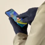 Austos žieminės ekrano lietimui jautrios pirštinės Winter Phone - Juodos