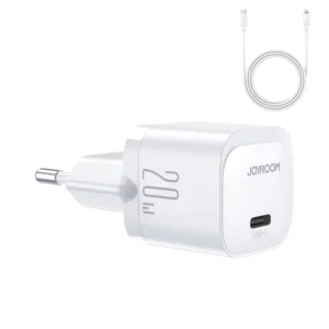 Įkroviklis Joyroom JR-TCF02 USB C 20W PD su USB C - Lightning laidu - Baltas