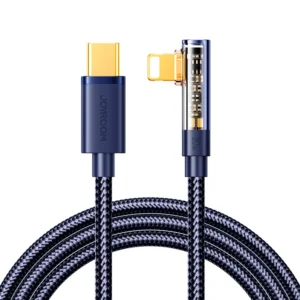 USB laidas kampinis Joyroom Gaming Cable S-CL020A6 Lightning (angled) USB-C (straight) 20W - 1.2m - Mėlynas