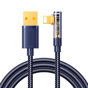 USB laidas kampinis Joyroom Gaming Cable S-UL012A6 Lightning (angled) USB-A (straight) 2.4A - 1.2m - Mėlynas