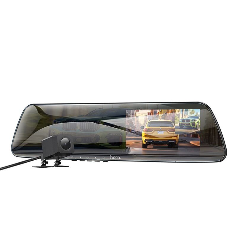 Automobilio kamera veidrodėliui su ekranu 4,5 + galinė kamera 1080P30fps HOCO DV4