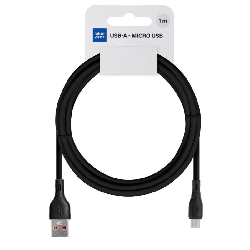 Įkrovimo laidas BLUE STAR ECO cable 2A USB A to Micro USB PJ68-23-2 - 1m - Juodas