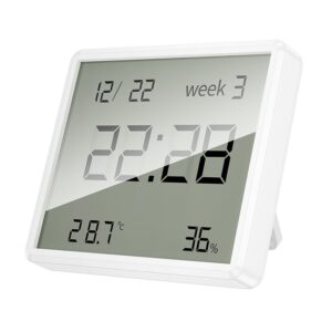 HOCO HX41 elektroninis laikrodis su higrotermometru baltas