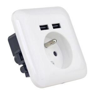 Sieninė elektros rozetė su 2 x USB 2.1A PLATINET PWSF2U