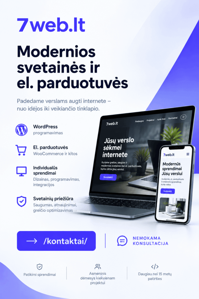 Modernios svetainės ir el. parduotuvės